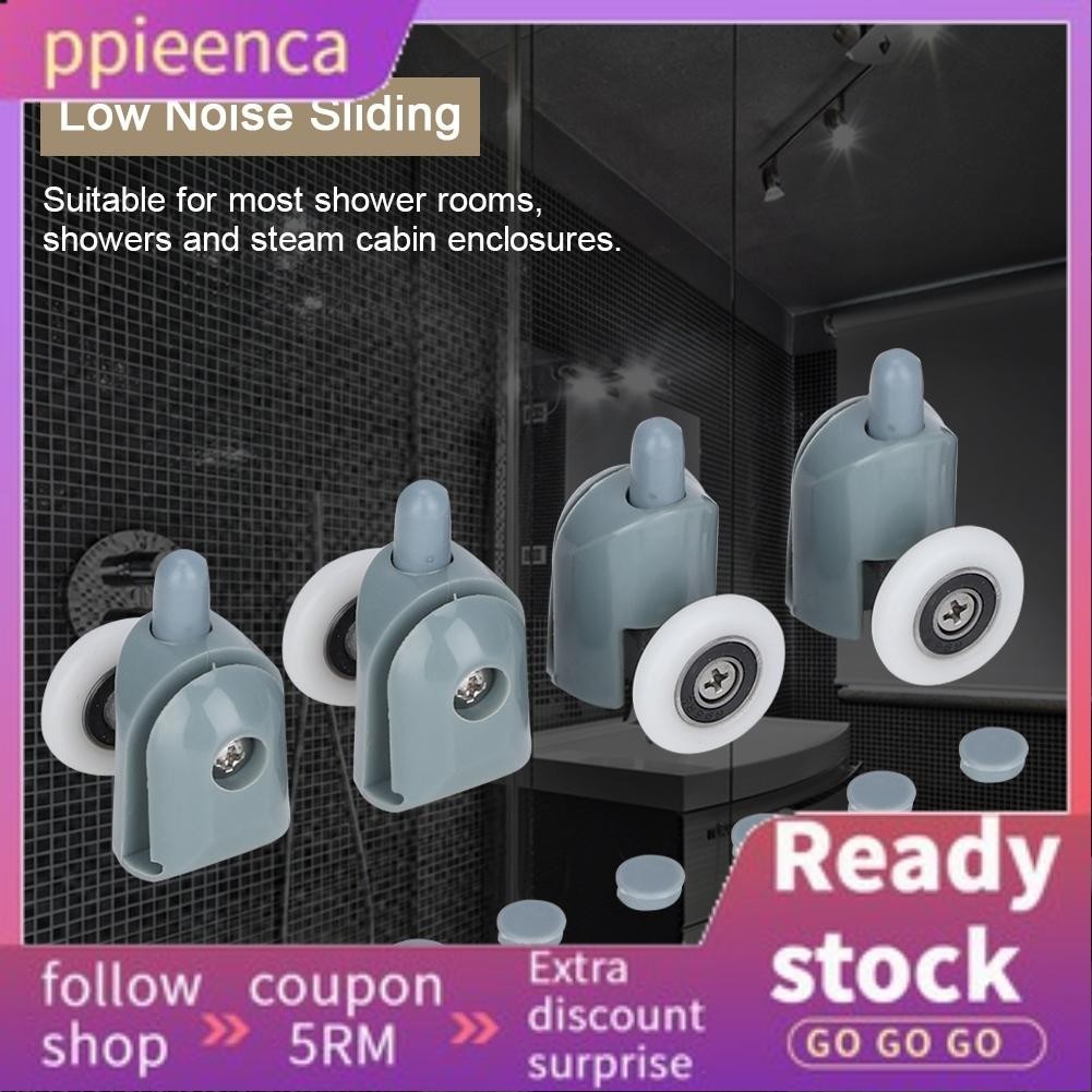 Ppieenca 4pcs Shower Rooms Cabins Pulley Replacement Sliding Glass Door Bottom Runners Rollers 3496