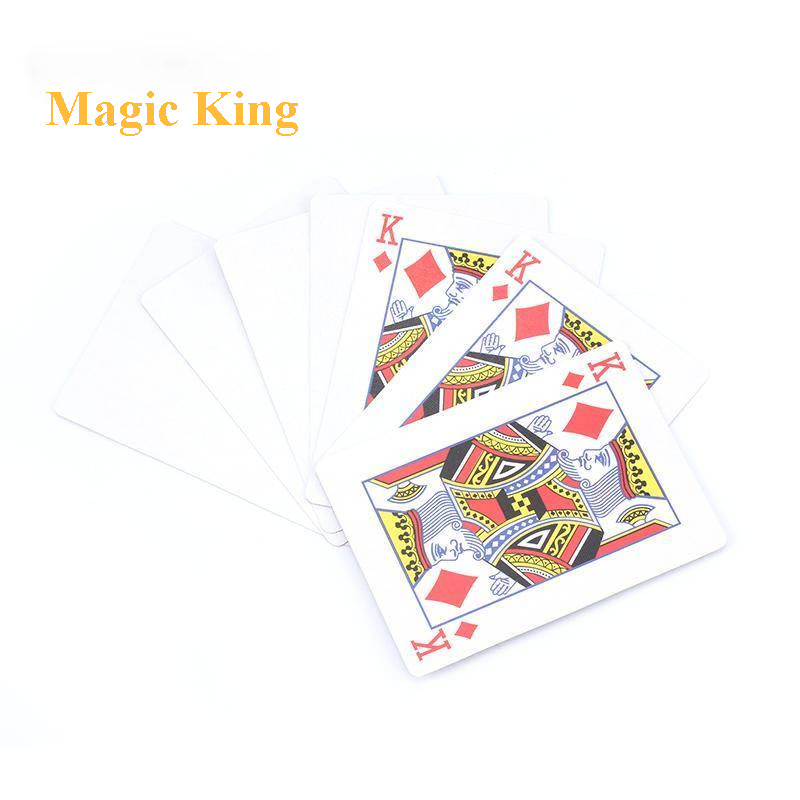 无字天书魔术扑克牌4k变白Kings Wild Card Set Magic Tricks No-Worded Wordless Book ...