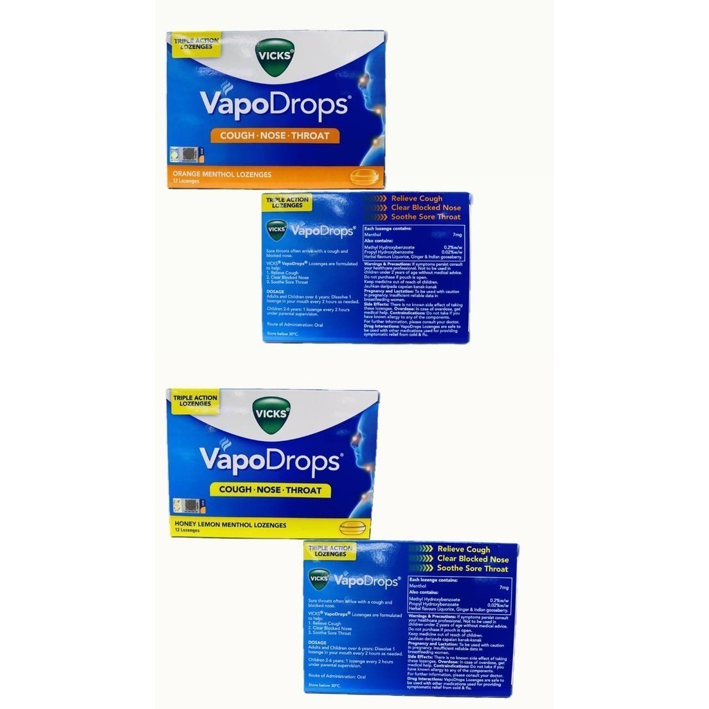 VICKS VAPODROPS LOZENGES 12