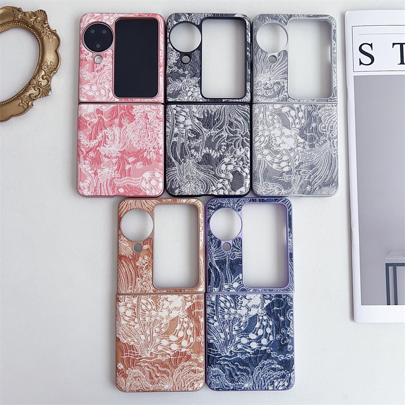 For OPPO Find N3 Flip, Fashionable embroidered folding phone case with