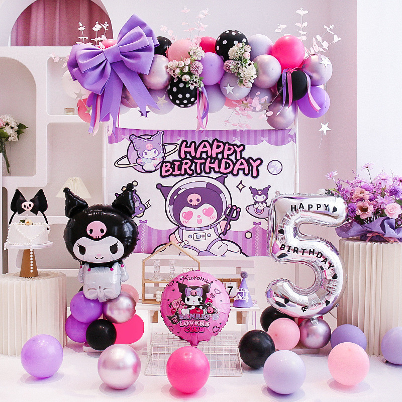 Kuromi Set Sanrio Balloon Set Kuromi Meledy Theme Birthday Party