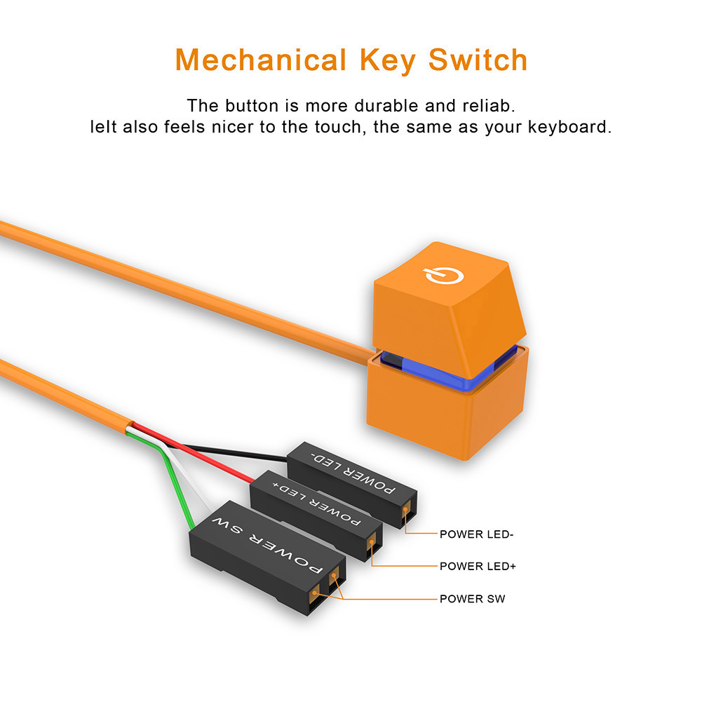 Anifcas Desktop Computer Power Button Switch LED Light Power Button ...