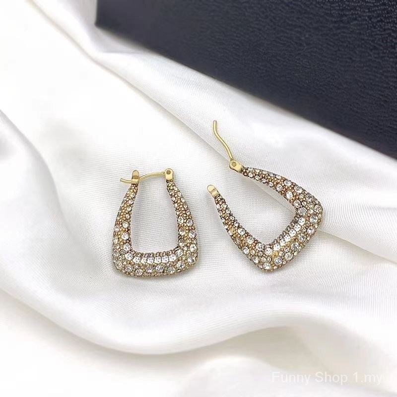 Exquisite jewelry Earrings Dijia Horseshoe Buckle Earrings Diamond ...