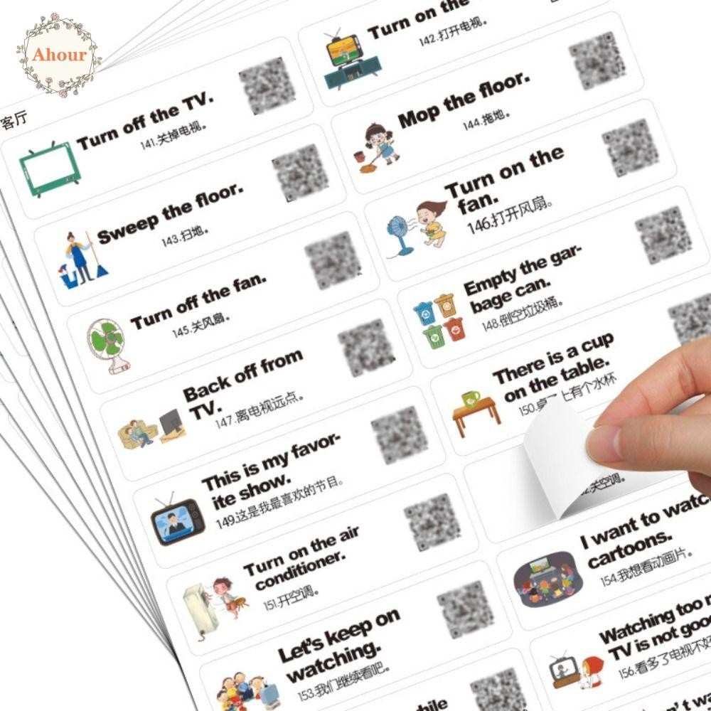 AHOUR Spoken English Stickers, Enlightening Life Scene Stickers English ...