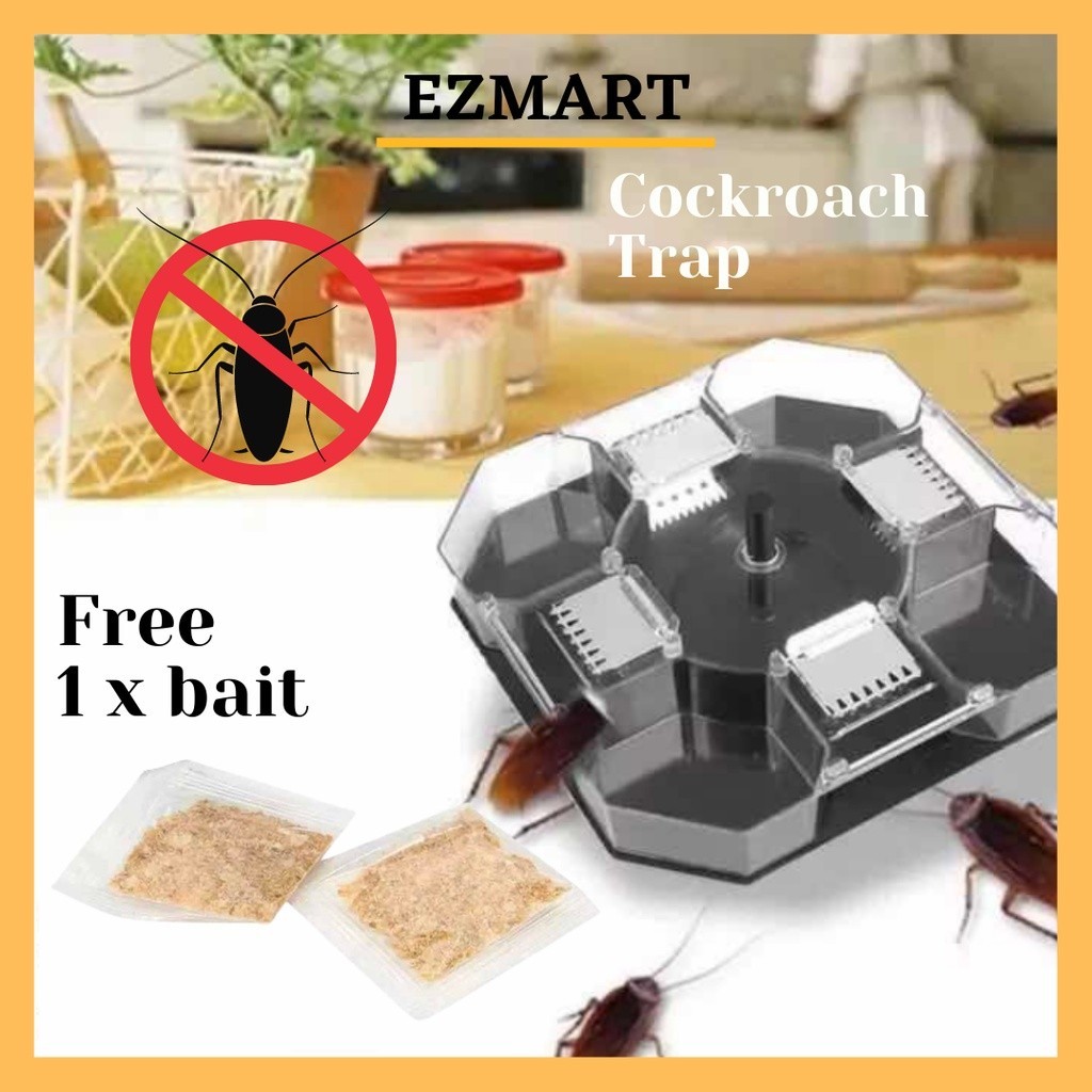 Non-Toxic Reuseable Cockroach Trap Box Insert Killer Catcher Perangkap ...