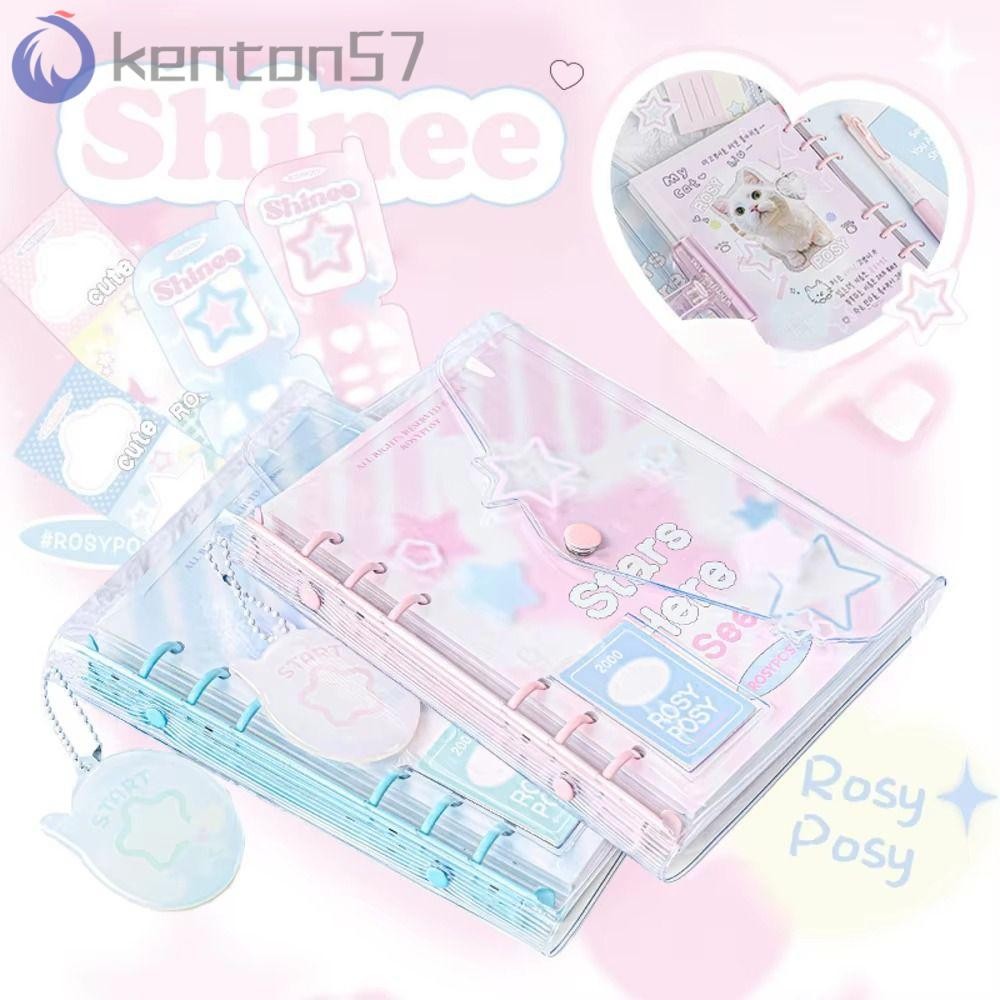 KENTON Loose-Leaf Notebook, Cute Cartoon Handmade Star Diary Book Hand ...