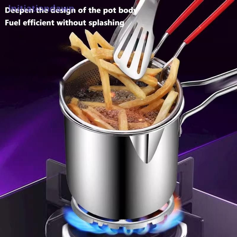[Initiationdawn] Kitchen Deep Frying Pot 304 Stainless Steel Kitchen ...
