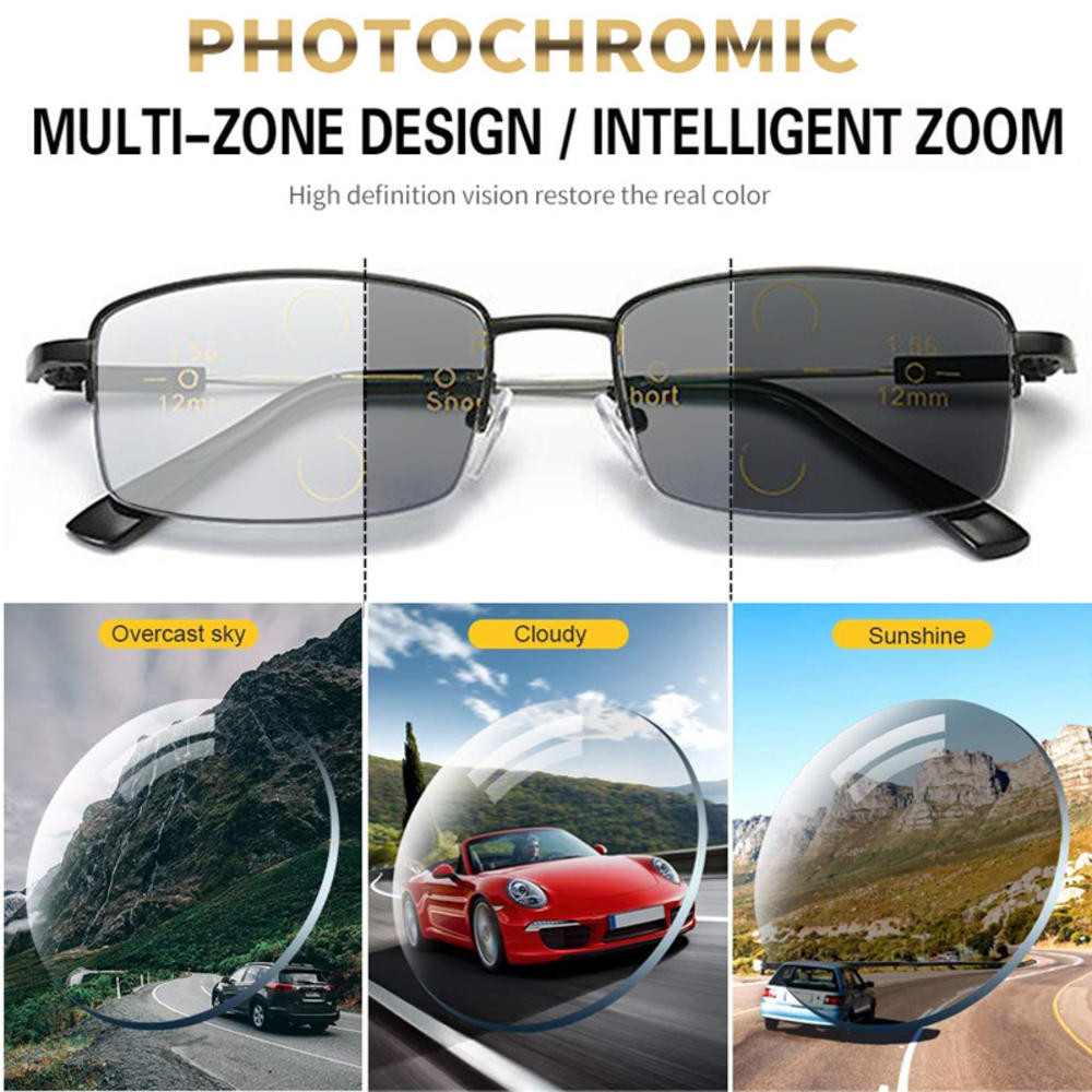 Progressive Multifocus Metal Reading Glasses Photochromic Transition ...