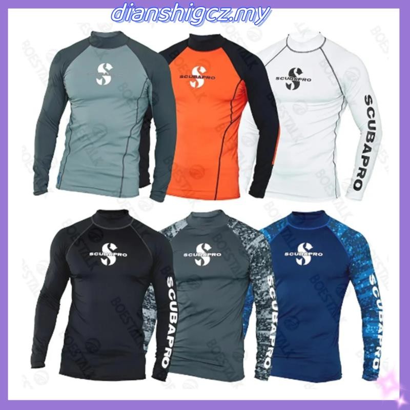 Men's Rash Guard Long Sleeve Surfing UV Sun Protection Diving Suit ...