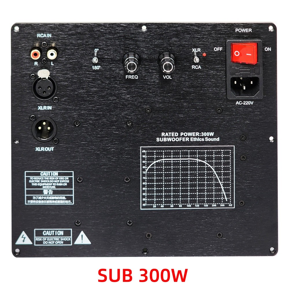 TPA3255 Subwoofer-Verstärkerplatine – 600W / 2 Ohm, XLR & Cinch, 20–200 Hz, Alu-Rückwand