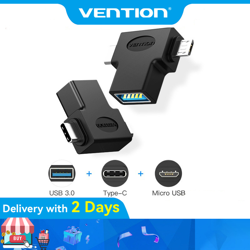 Vention Type-C to USB 3.0 Adapter Micro USB 2 in 1 OTG Cable Adapter ...
