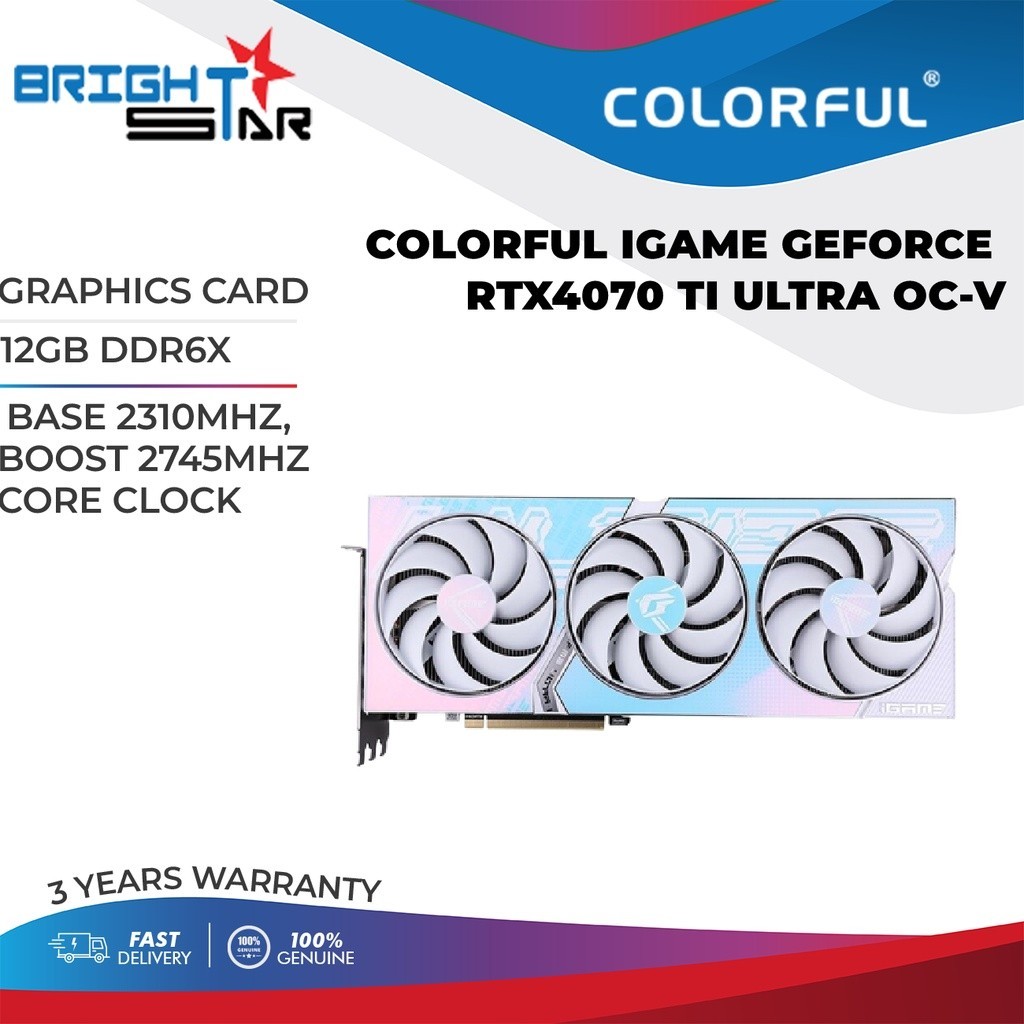 GRAPHICS CARD COLORFUL IGAME GEFORCE RTX4070 TI ULTRA OC-V / 12GB DDR6X ...