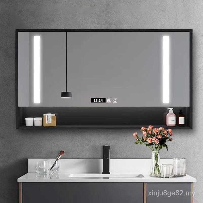 ((Ready Stock) Solid Wood Smart Bathroom Mirror Separate Wall