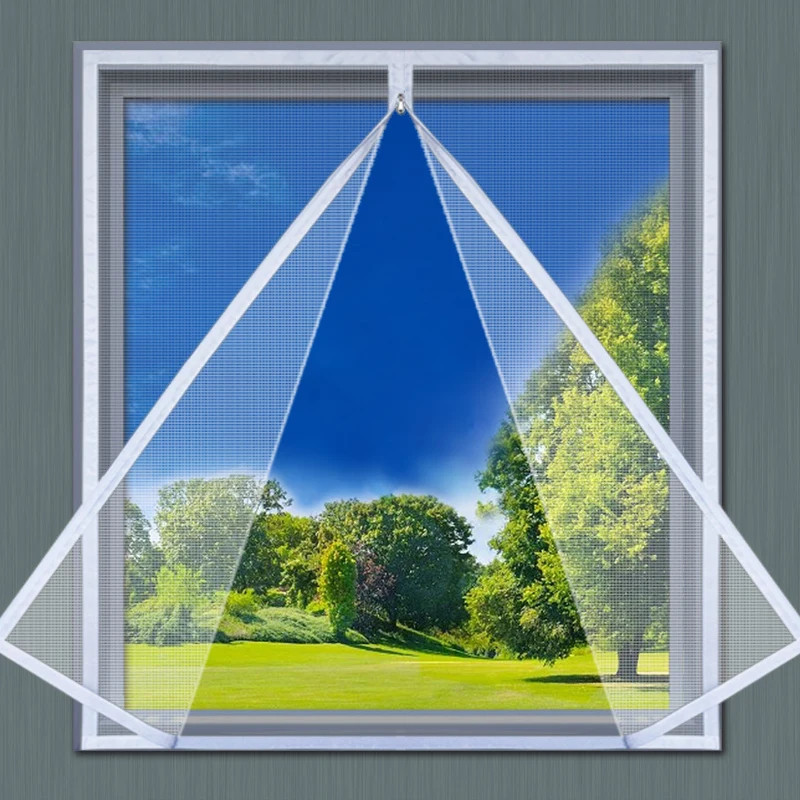 Mosquito Net Window with Zipper White Door Screen Custom Size Mesh ...