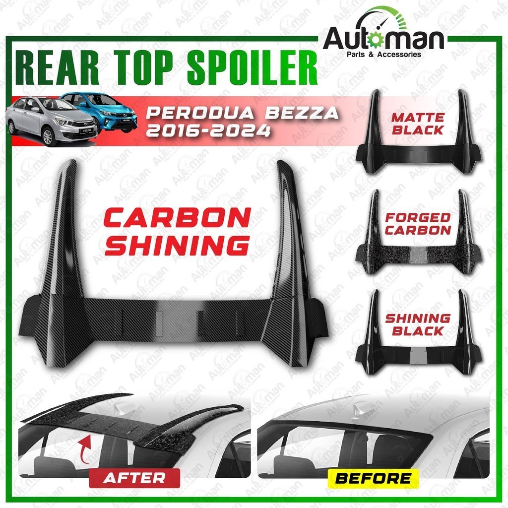 Car Perodua Bezza 2016 - 2024 Rear TCS Top Spoiler Rear Roof Spoiler ...