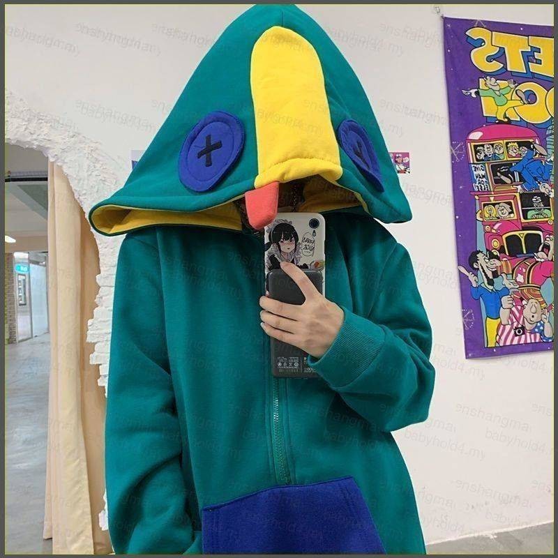 Brawl Stars Leon Hoodie Lisa Endorsement HipHop Fashion Plus Size Hoodie Fleece Thickening Shopee Malaysia