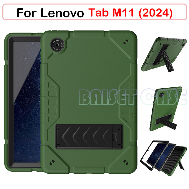 Case For Lenovo Tab M11 2024,Military Armor [Built-in Kickstand] Hard Heavy Duty