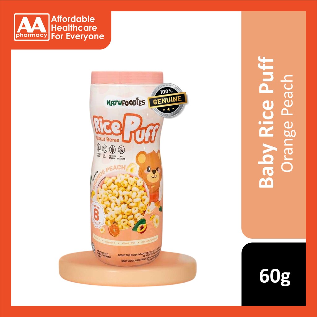 Natufoodies Rice Puff Orange Peach 60g (For 8+ Months) | Shopee Malaysia