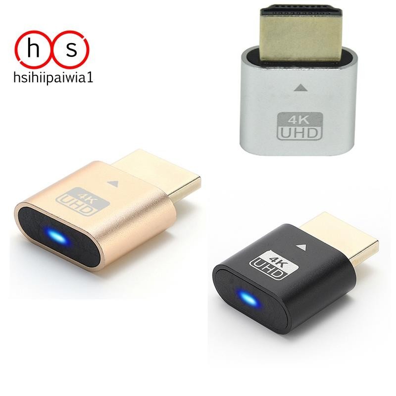 HDMI-Compatible 4K Dummy Plug with LED Light for Graphics Cards, PC ...