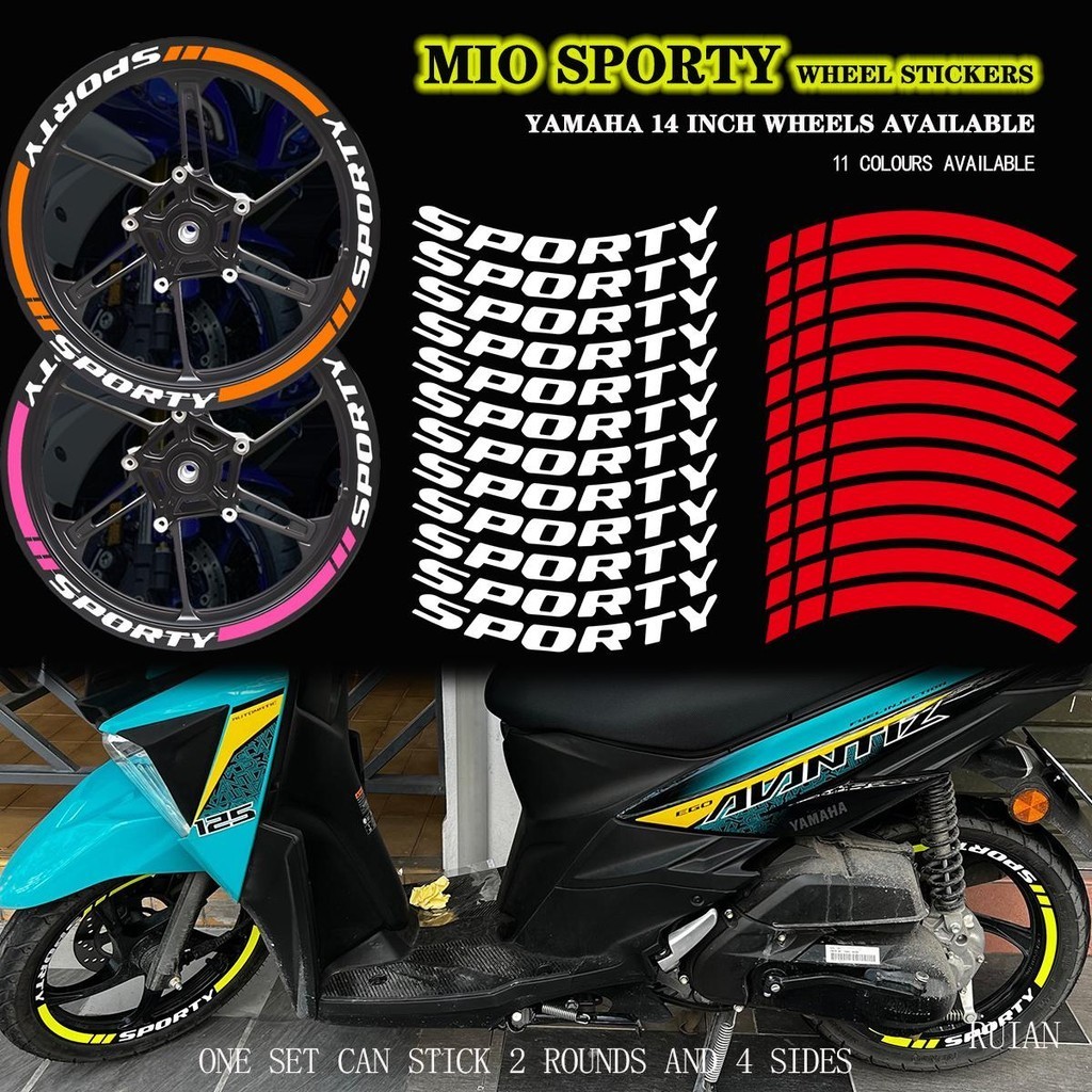 MIO Sporty Wheel Sticker for Yamaha 14 Inch Wheel Rim Sticker Mio Tyre ...