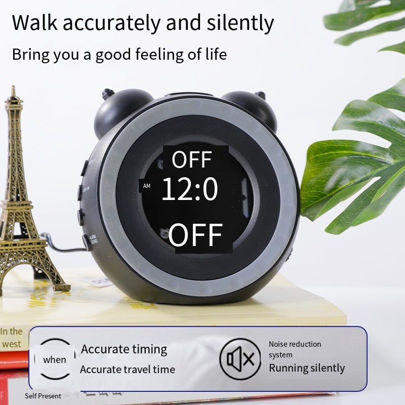 HD VA Display Two Sets Of Alarm Clocks Sleep Vibration Loud Sound