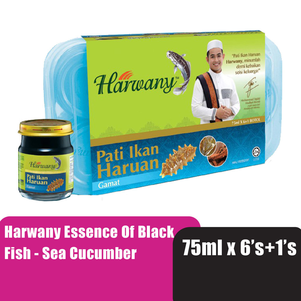 HARWANY Essence Of Black Fish Sea Cucumber Gamat 75ml X 6's + FOC 1's ...