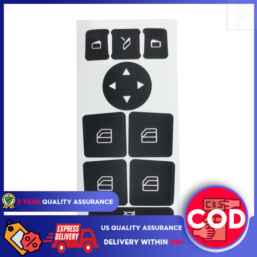Matte Black Decal Stickers For Mercedes Parking & Heated Seats Button Repair