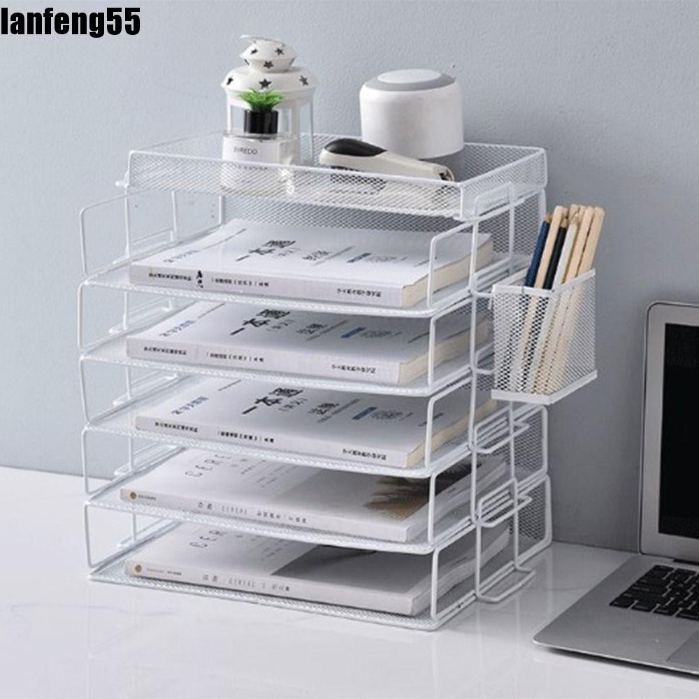 LANFENG File Storage Rack, Space Saving a4 Desktop Document Shelf ...
