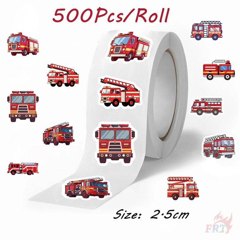 500Pcs/Roll Fire Fighting Truck. Kids Rewards Stickers DIY Scrapbooks ...