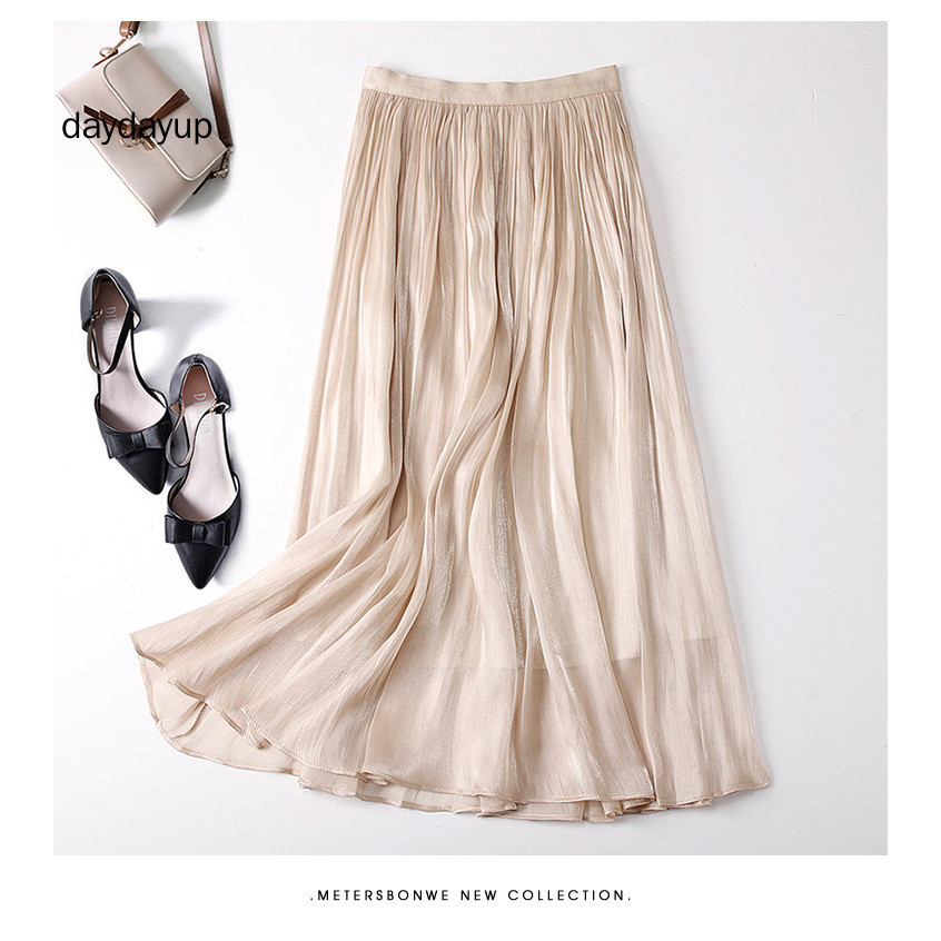 Silky Elegant Half Length Skirt for Women Slim Fitting Mid Length A ...
