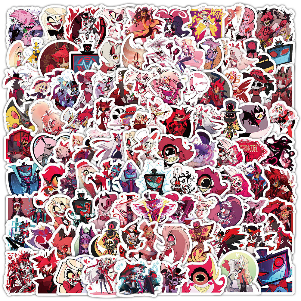 100PCS Anime Fantasy Comedy Hazbin Hotel Graffiti Stickers For Luggage ...