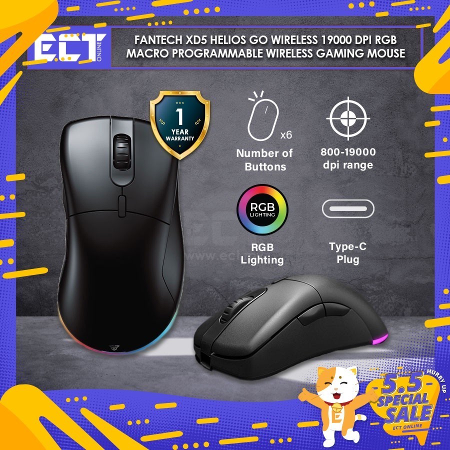Phoenix Technologies Void Elite Mouse Gaming Wireless 19000 DPI – Unico, Nero, Alta Precisione