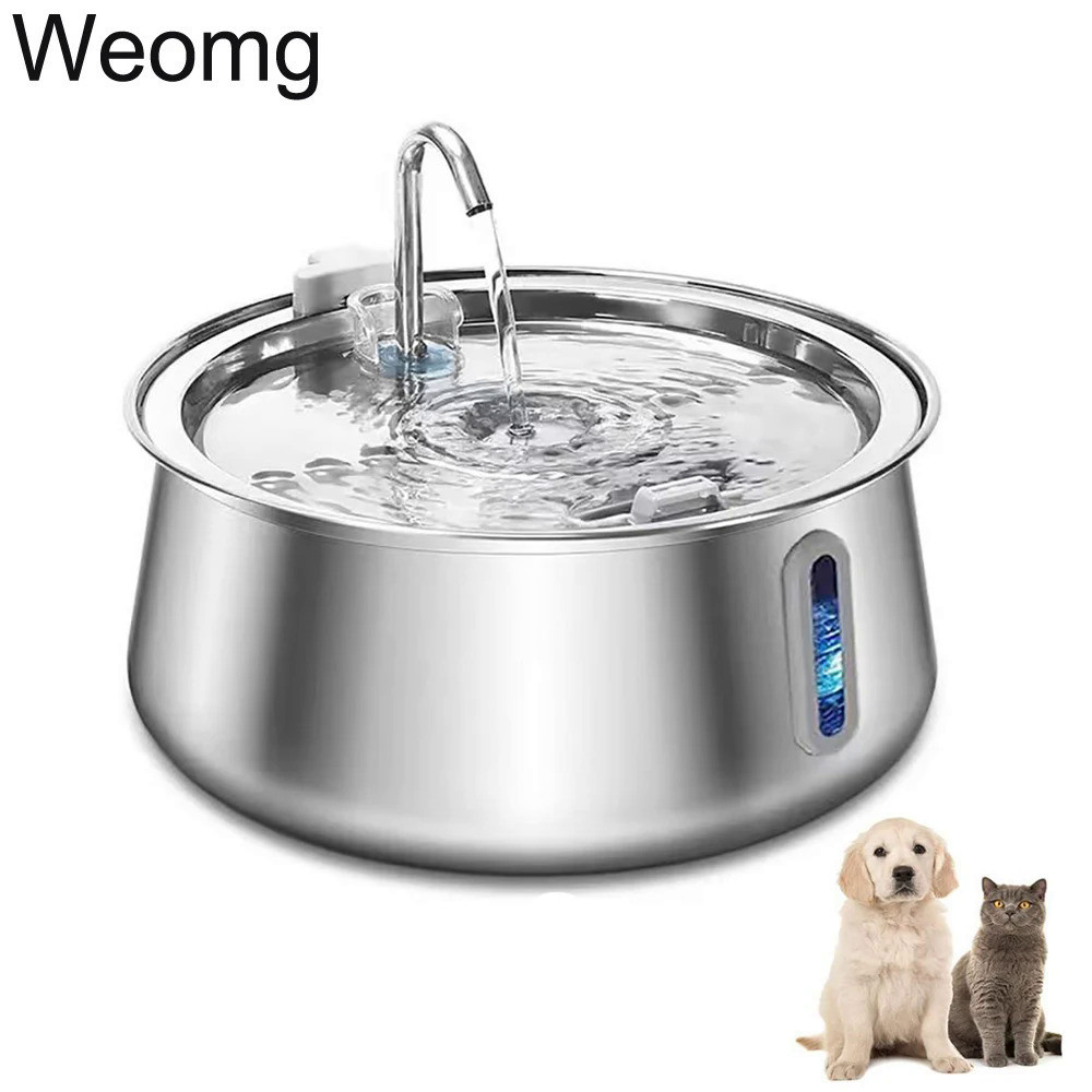 4L Stainless Steel Faucet Cat Fountain Visible water level Cats Water ...