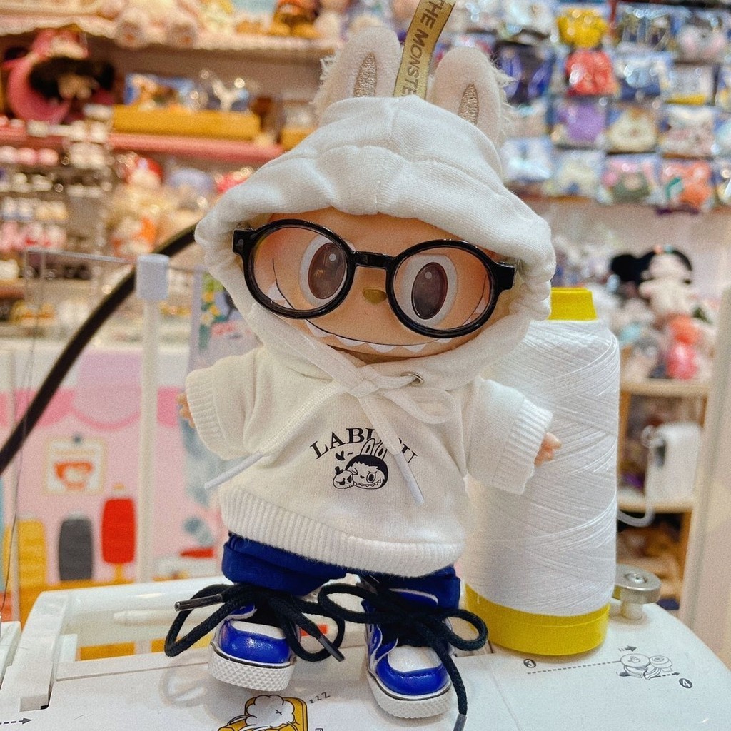 Labubu Doll Clothes 17cm Heart-moving Macaron Vinyl Face Labubu Baby ...