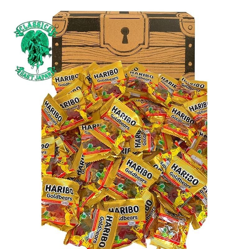 HARIBO Mini Gold Bear 500g (approximately 40 bags) Treasure Chest Gift ...