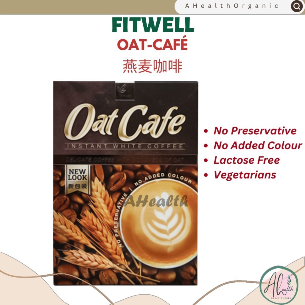 Fitwell Oat cafe Instant white coffee halal 30 g x 12’s / box | Shopee ...