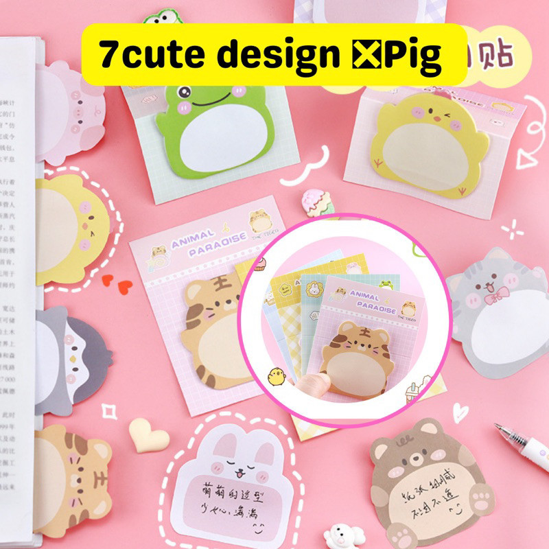 Cute Cartoon Sticky Notes Standing Memo Pad Kawaii Animal Sticky Note ...