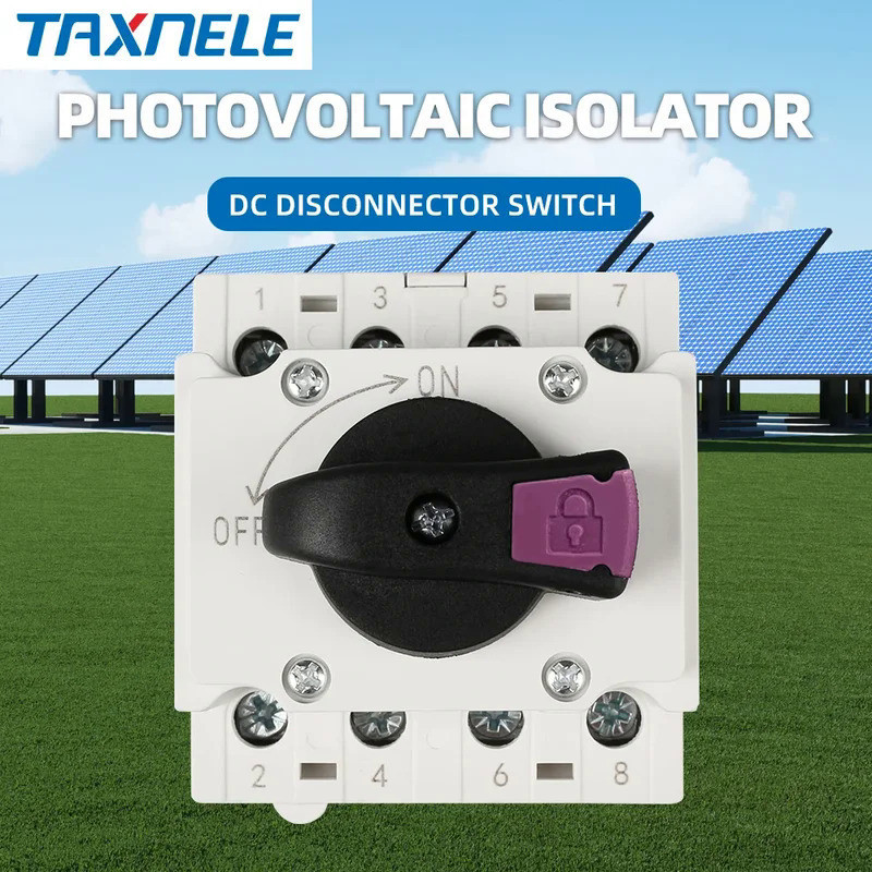 DC Solar Isolator Switch PV 1200V 32A 2P Din Rail Mounting Rotating ...