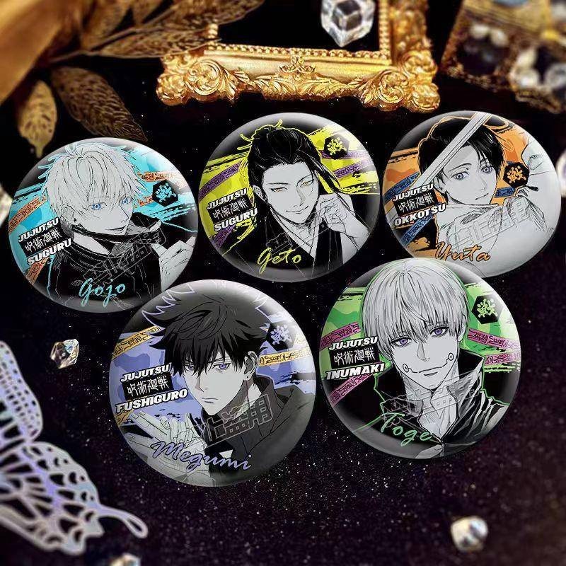 New Anime Jujutsu Kaisen Cosplay Reflective Badges Getou Suguru Gojou