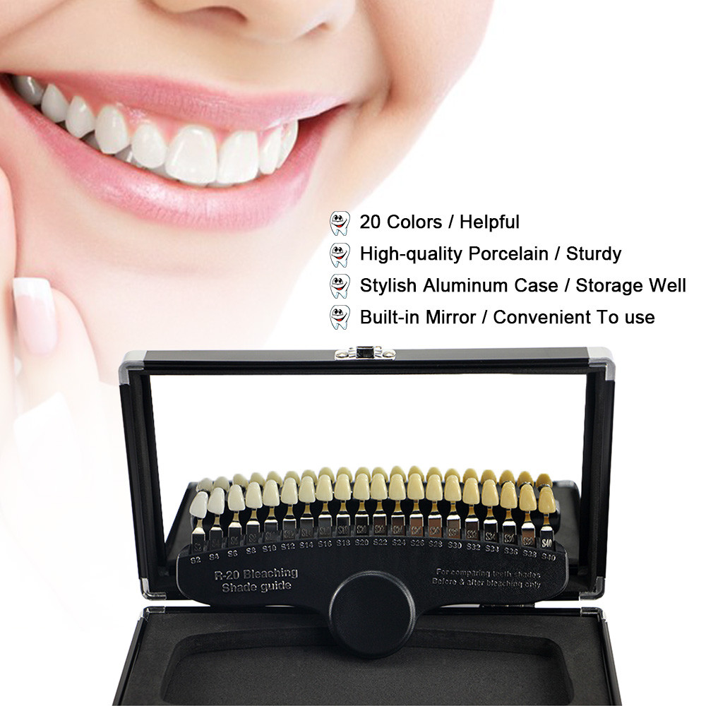 20-Color Professional 3D Shade Guide & Mirror Palette Kit for Precision ...