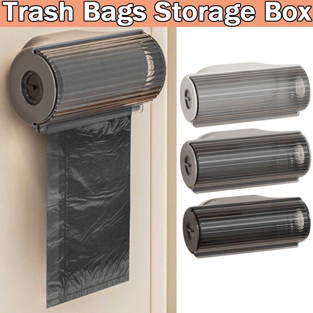 Wall Mounted Garbage Trash Bag Holder Dispenser Storage Box Bathroom ...