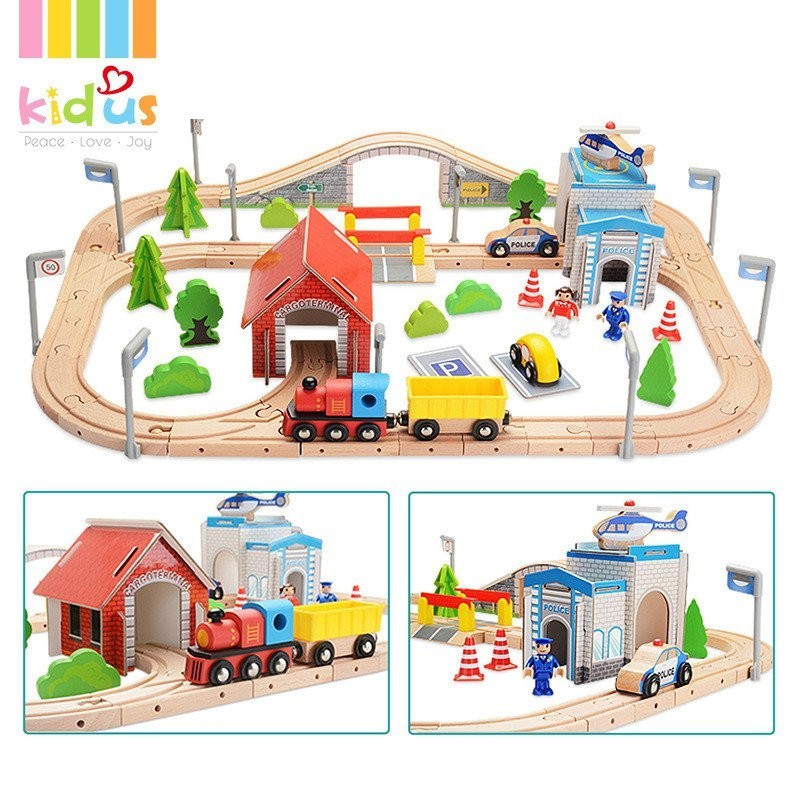 Kidus Wooden Thomas Rail Car Small Train Public Rail Series Rail Set ...