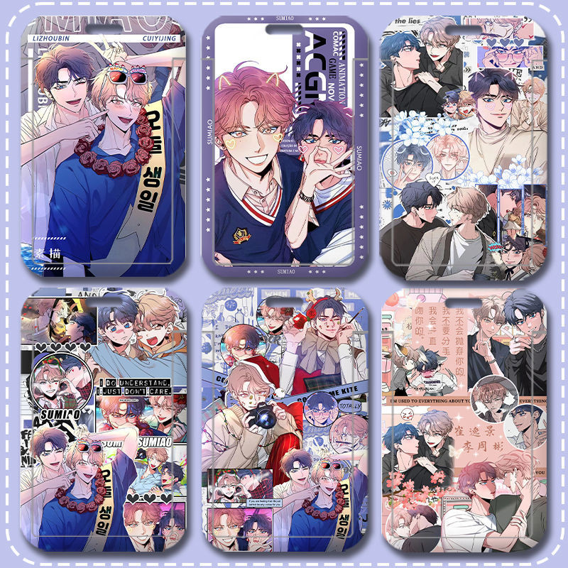 Korean Comic Sketch Student Name Tag Campus Card Holder Access Control ...