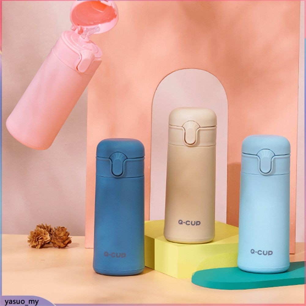 New Highvalue Simple Exquisite Bounce Thermos Cup With Straw Cute Girl