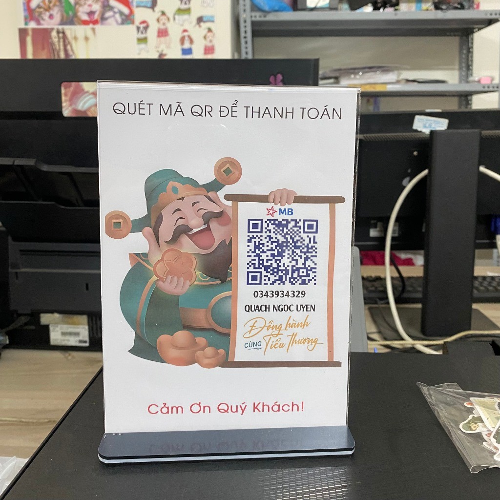 Desktop Standee Printed with God of Wealth Qr Code - Qr Menu Shelf - Qr ...