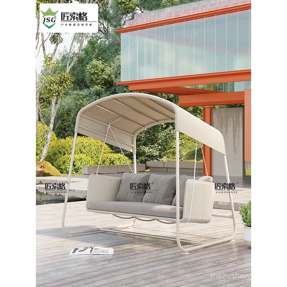 Courtyard Furniture Outdoor Swing Single Double Three-Person Rocking ...