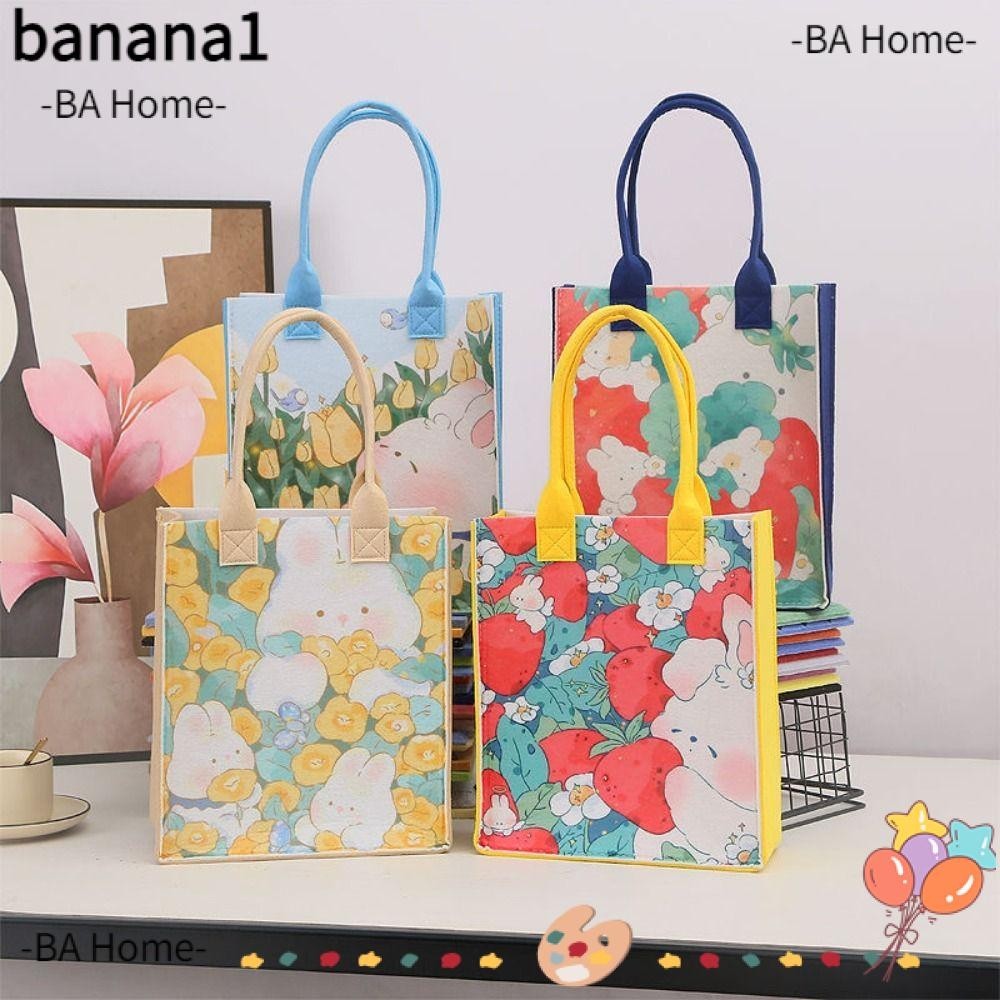 BA Printed Felt Handbag, Fashion Portable Cute Cartoon Tote Bag, Women ...