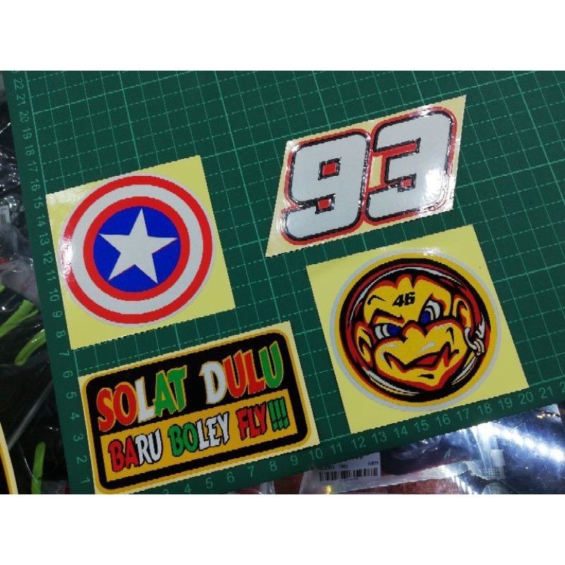 STICKER CUTTING Captain American 93 Solat Dulu REFLECT PANTUL Stiker ...