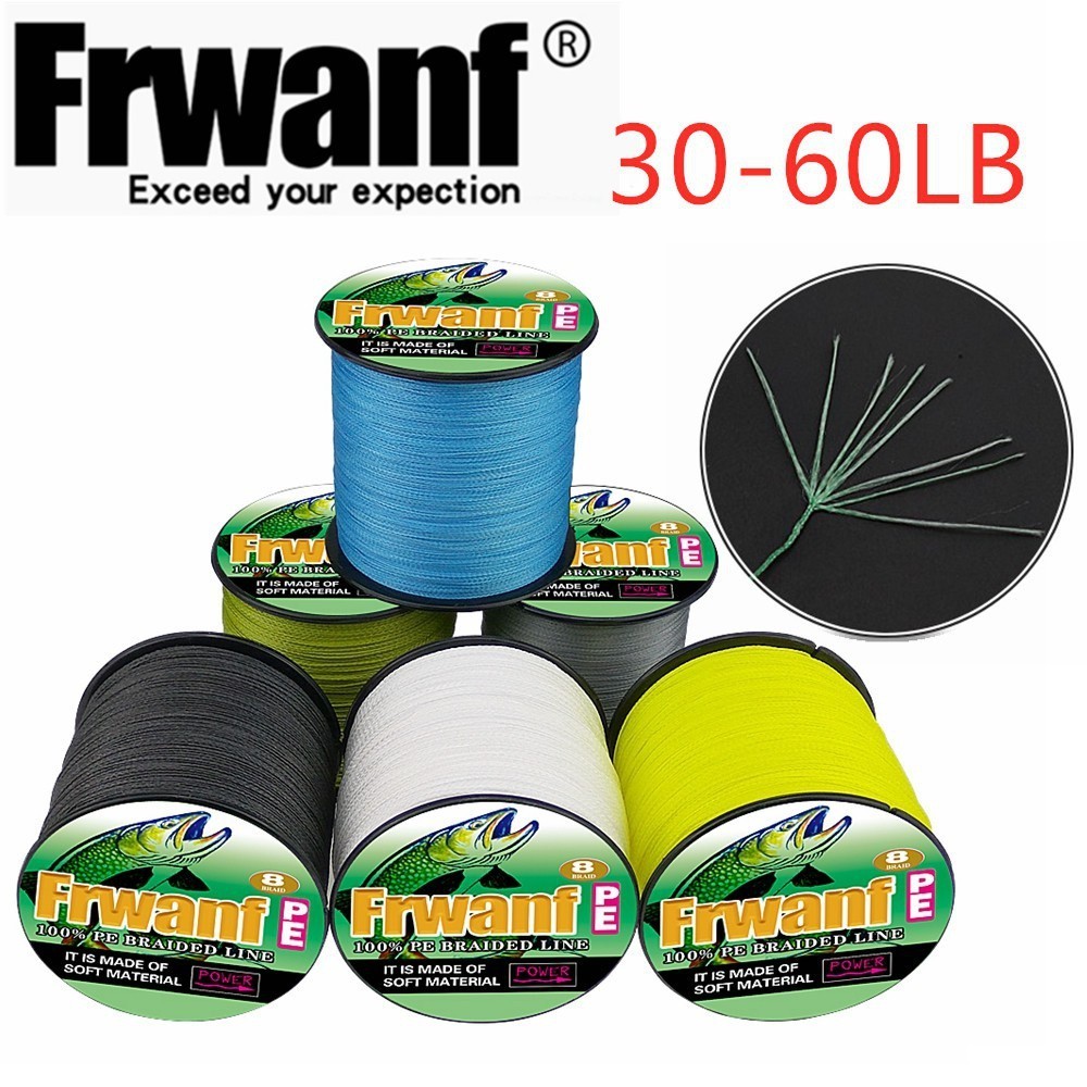 Frwanf 100M 8 strands Dyneema braided fishing line 100 PE line 3060lb