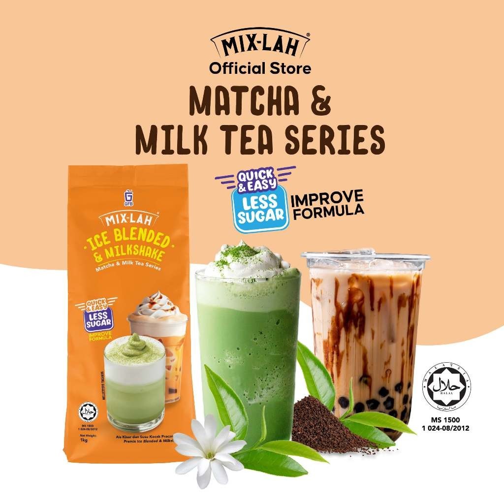 MIX-LAH Matcha &Thai Milk Tea Series Ice Blended & Milkshake Powder ...